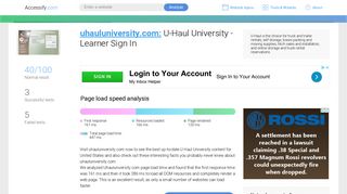 Access uhauluniversity.com. U-Haul University - Learner Sign In