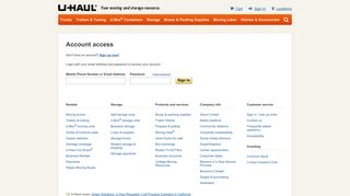 U-Haul: Account login
