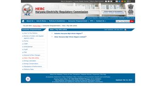 View / Pay bills online - Haryana Electricity Regulatory Commission