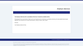 Employer eServices: System Unavailable