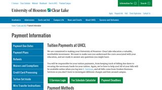 Payment Information | University of Houston-Clear Lake
