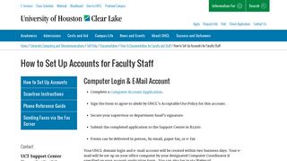 How to Set Up Accounts for Faculty Staff | University of Houston-Clear ...