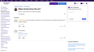 https://email.uhcw.nhs.uk? | Yahoo Answers