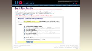Class Schedule - UHD e-services