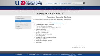 Accessing Student e-Services | University of Houston-Downtown