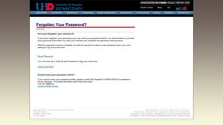 Forgot Your Password? - UHD e-services