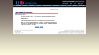 Change password or update challenge questions - UHD e-services