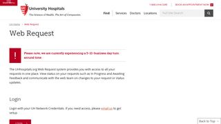 Web Request | University Hospitals