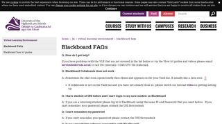 Virtual Learning Environment - Blackboard FAQs