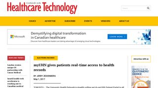 myUHN gives patients real-time access to health records | Canadian ...