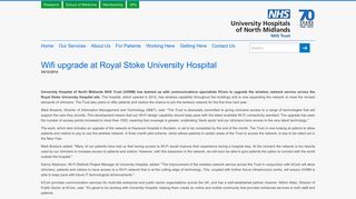 Wifi upgrade at Royal Stoke University Hospital - University Hospitals ...