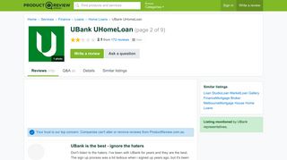 UBank UHomeLoan Reviews (page 2) - ProductReview.com.au