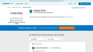 Top 92 Reviews and Complaints about Golden Rule
