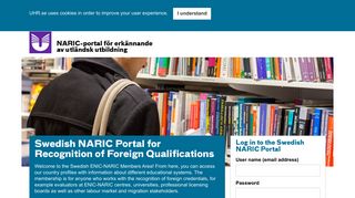 Login - NARIC-portal för erkännande av utländsk utbildning