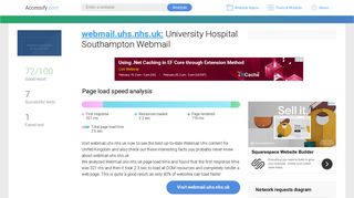Access webmail.uhs.nhs.uk. University Hospital Southampton Webmail