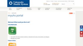myuhs portal | University Health System