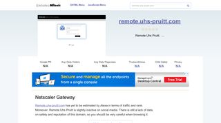 Remote.uhs-pruitt.com website. Netscaler Gateway.