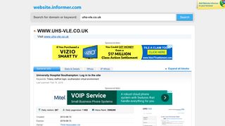 uhs-vle.co.uk at WI. University Hospital Southampton: Log in to the site