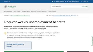 Request weekly unemployment benefits | Mass.gov