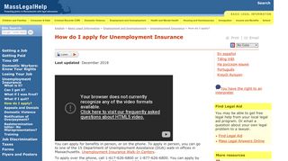How do I apply for Unemployment Insurance - MassLegalHelp