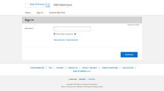 EDD Debit Card - Sign In - Bank of America