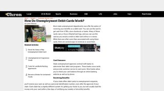 How Do Unemployment Debit Cards Work? | Chron.com