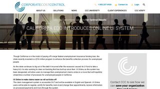 California EDD introduces online UI system - Corporate Cost Control
