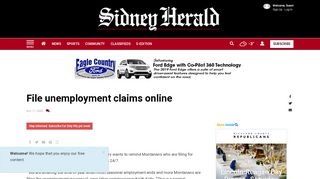 File unemployment claims online | Local News Stories | sidneyherald ...