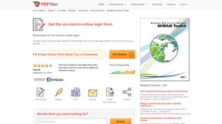 Uia Marvin Online Login - Fill Online, Printable, Fillable, Blank | PDFfiller