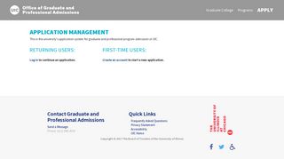 Application Management - University of Illinois at Chicago