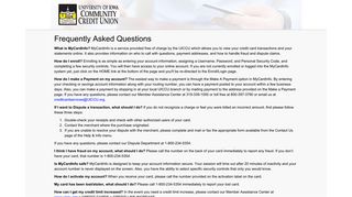 Frequently Asked Questions - UNIVERSITY OF IOWA COMMUNITY ...