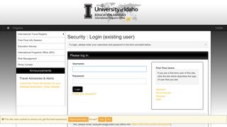 Security > Login (existing user) > International Programs - Education ...