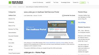 www.uidai.gov.in | UIDAI Portal | Official Website for Aadhaar