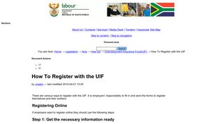 How To Register with the UIF — Department of Labour