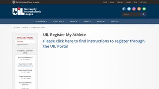 UIL Register My Athlete — University Interscholastic League (UIL)