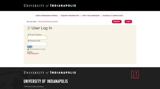 User Log In - EMAS Online > UIndy Admissions Central