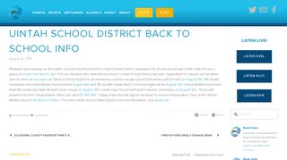 Uintah School District Back to School Info — Basin Now