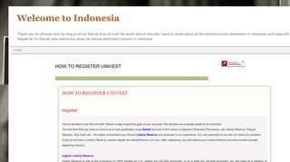Welcome to Indonesia: HOW TO REGISTER UINVEST