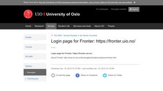 Login page for Fronter: https://fronter.uio.no/ … - KFL4060 ...