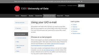 Using your UiO e-mail - University of Oslo