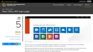 New Office 365 login page | Information Technology Services
