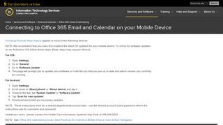 Connecting to Office 365 Email and Calendar on your Mobile Device ...