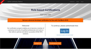 UiPath Certification Platform - Account - Log In