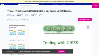 Trade - Trading with UISES UISES is our broke LOGIN Rules ...