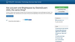 Are uiuLearn and Brightspace by Desire2Learn (D2L) the same thing ...