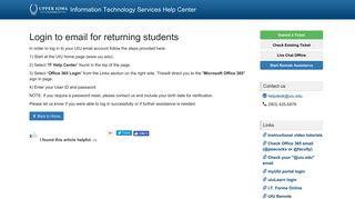 Login to email for returning students - Upper Iowa University