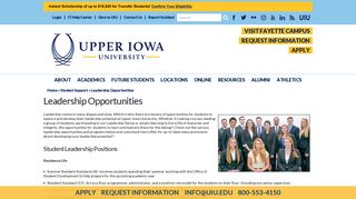 Leadership Opportunities - Student Life - Upper Iowa University