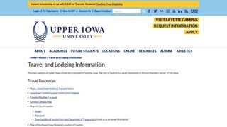 Travel and Lodging Information - Upper Iowa University