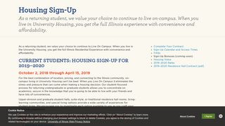 Housing Sign-Up, University Housing at the University of Illinois