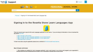 Signing in to the Rosetta Stone Learn Languages App - Rosetta Stone ...